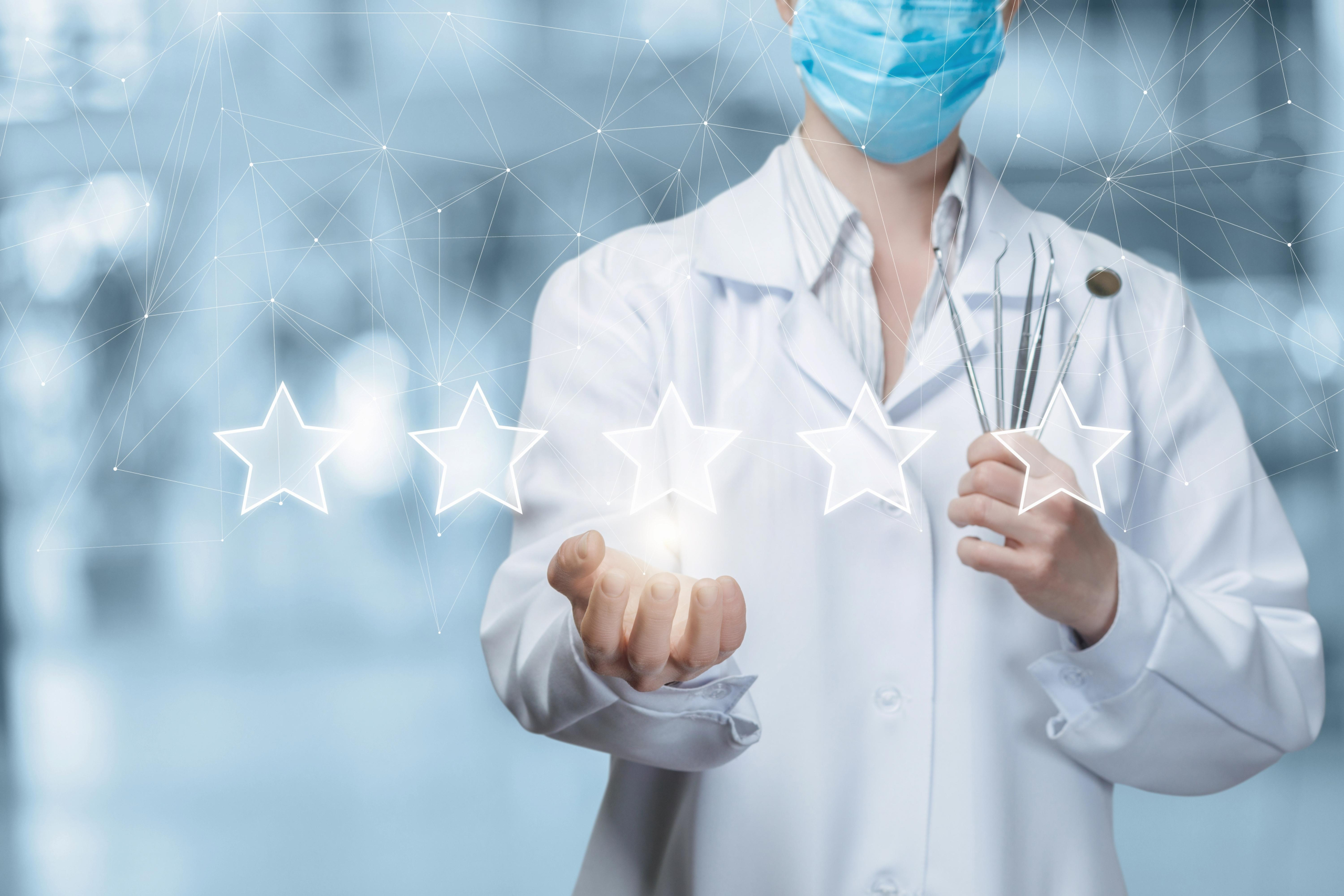 concept-dentist-services-rating-dentist-shows-five-stars-blurred-background
